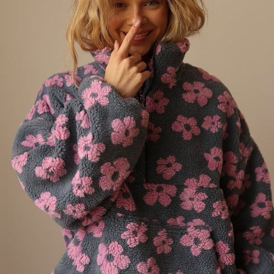 Floral Print Fleece Jumper