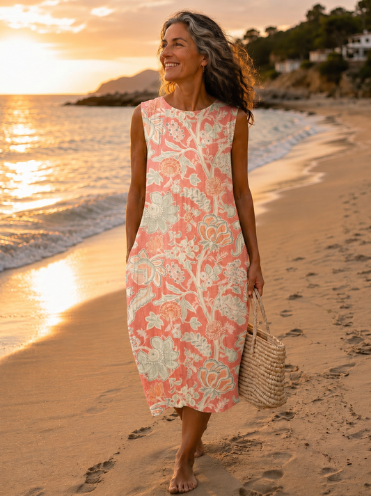 Ellen | Floral Boho Midi Dress