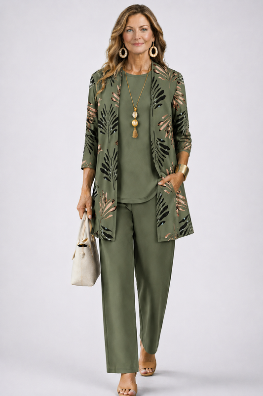 Valentina - Three-Piece Jumpsuit Set Classic Elegance