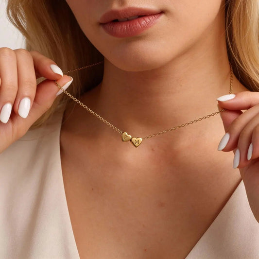 Custom Heart Initial Necklace