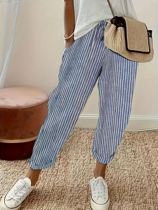 Lightweight Casual Trousers - High-Cut & Wide Legs