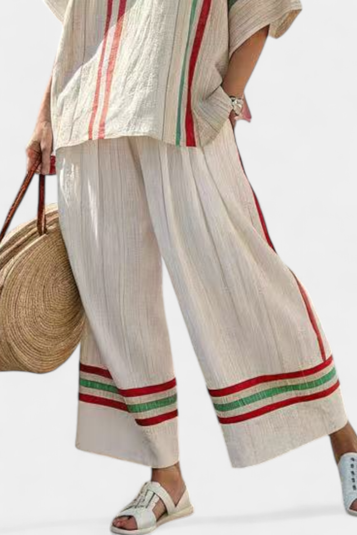 Noemi | Printed Boho Blouse and Wide-Leg Trousers Set
