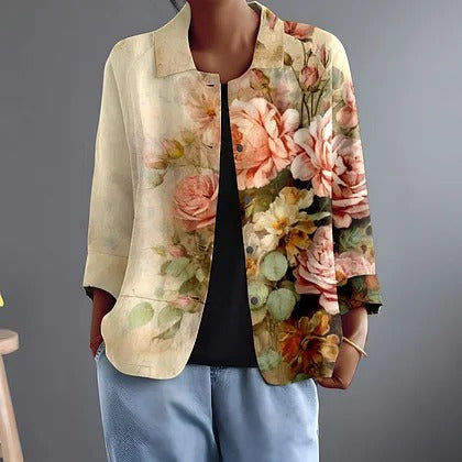 Faustina | Painted Rose Print Blouse