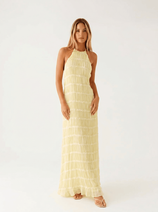 Angela Long Summer Dress - Yellow