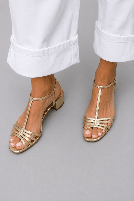 Alegre | Golden Sandals: Everyday Elegance