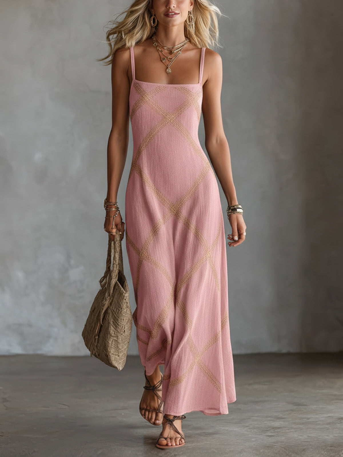 Marbella | Geometric Print Maxi Dress