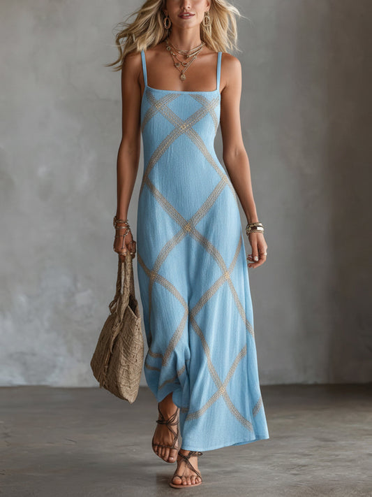 Marbella | Geometric Print Maxi Dress