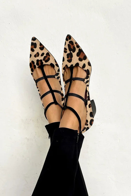 Bridget | Zapatos de tacón con tiras de leopardo