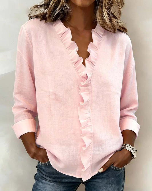 Matilde | Ruffled Blouse with V-Neck