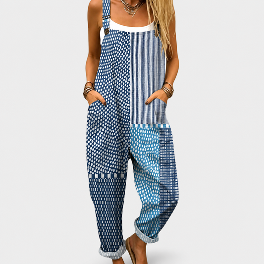 Blue | Comfortable Printed Jumpsuit
