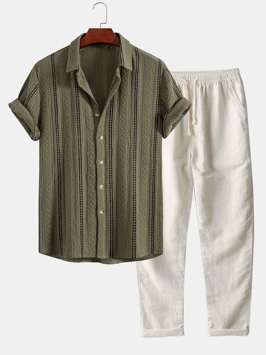 Conjunto Jacquard Lino