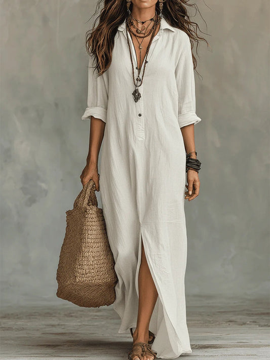Celia | Button-Front Maxi Dress