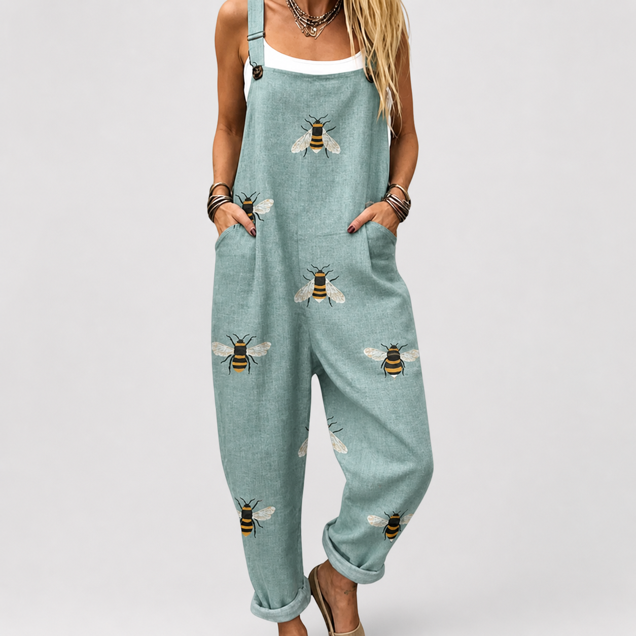 Blue Bee Print | Comfortable Jumpsuit