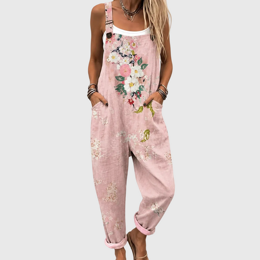 Pink | Comfortable Printed Jumpsuit — Style 21