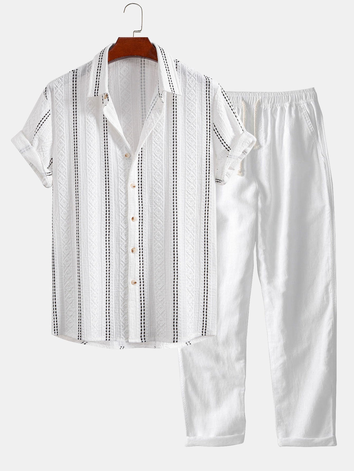 Conjunto Jacquard Lino