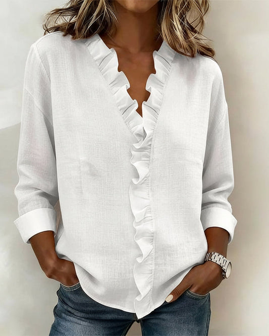 Matilde | Ruffled Blouse with V-Neck
