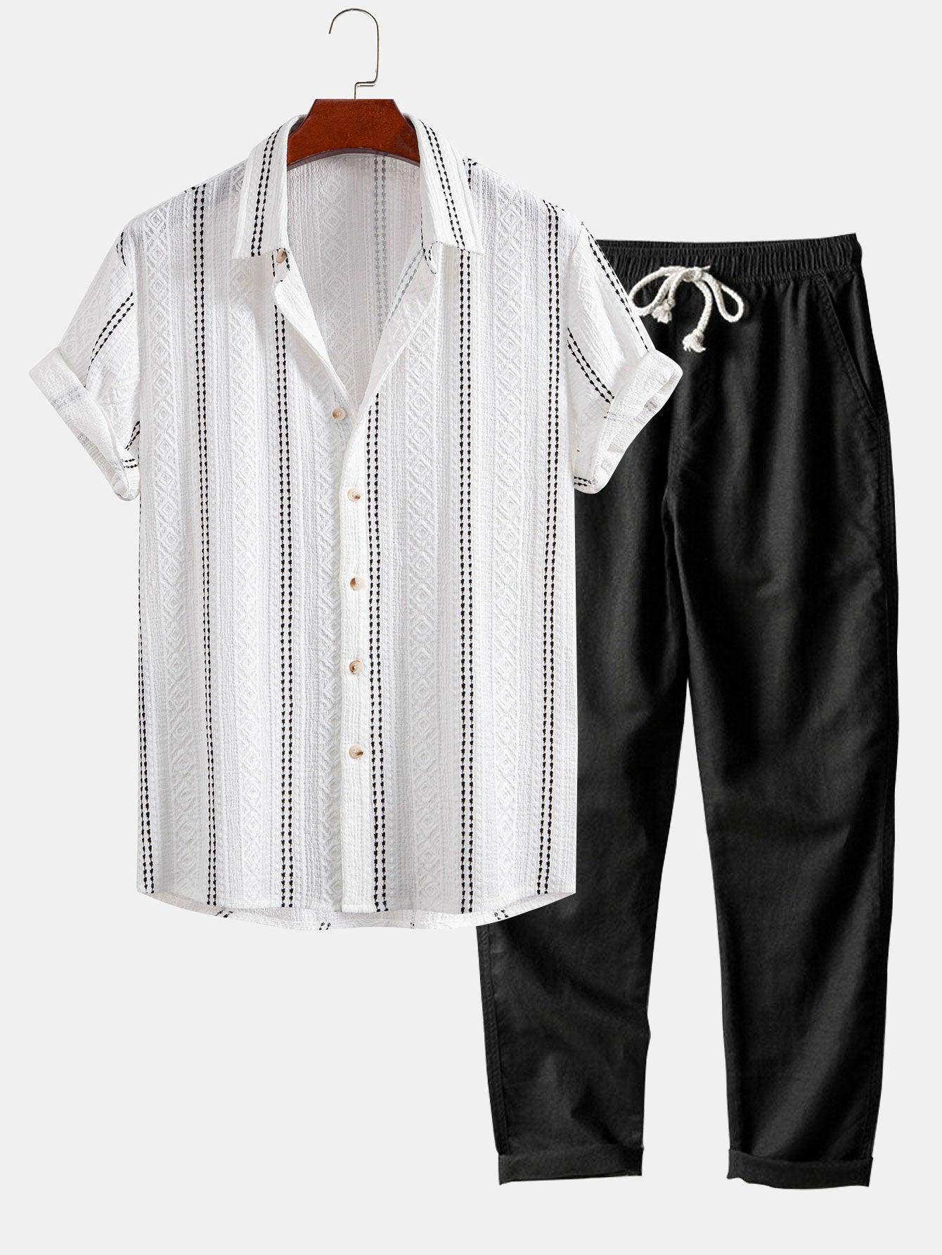 Conjunto Jacquard Lino