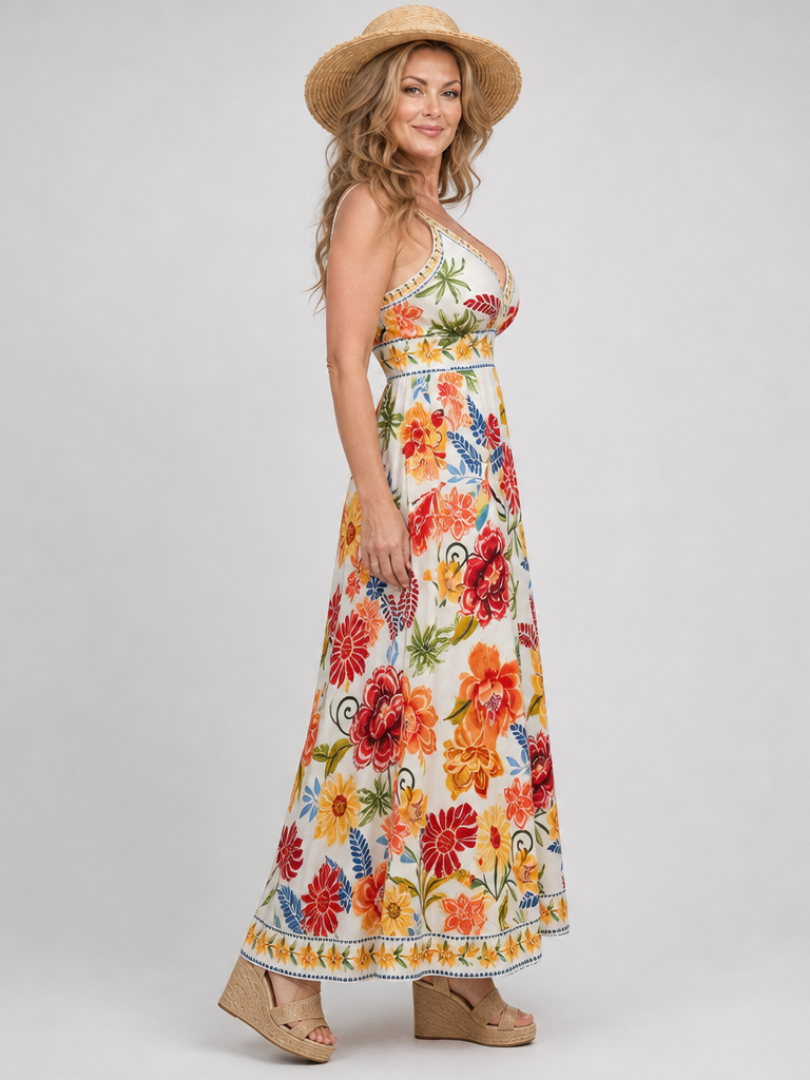 Maribelle | Sleeveless Midi Dress with Empire Waist