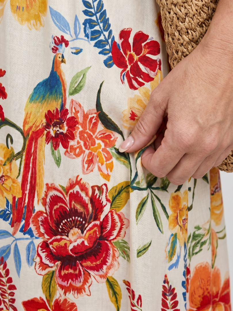 Maribelle | Sleeveless Midi Dress with Empire Waist