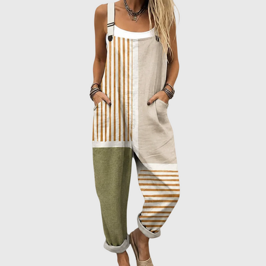 Khaki Stripes | Comfortable Printed Jumpsuit