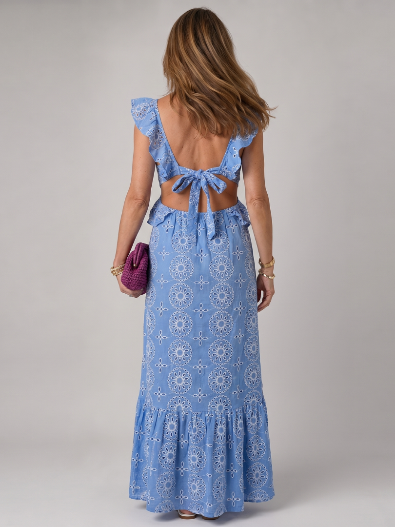 Alure | Sleeveless Midi Dress with Ruffle Detail