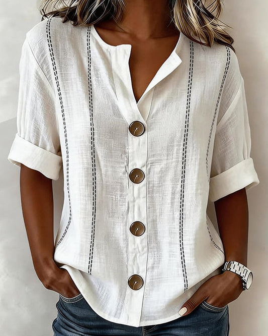Celestina | Blouse with Short Sleeves and Buttons