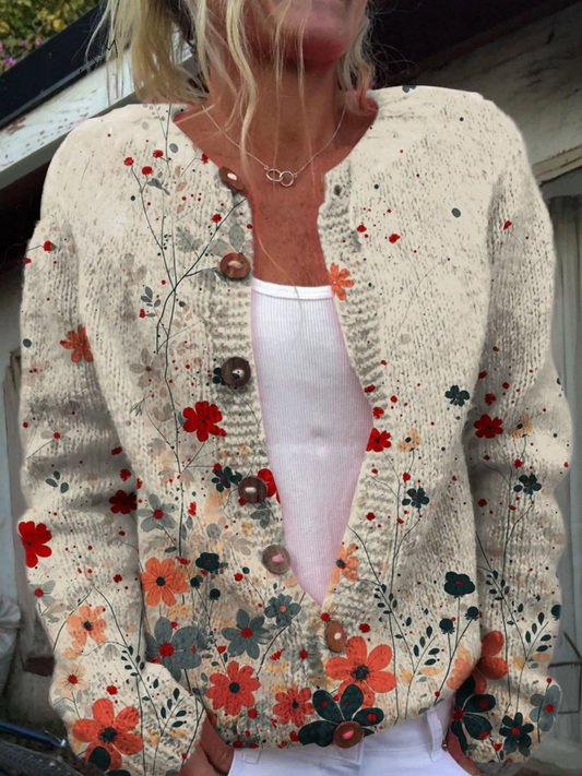 Wilma | Vintage Floral Knit Cardigan
