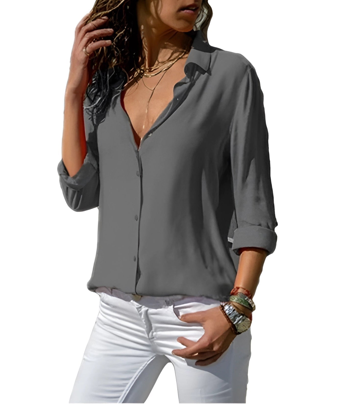 Valentina | Camisa holgada con cuello en V