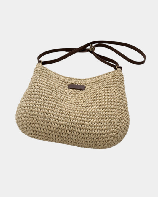 Fabiola | Straw-Effect Shoulder Bag