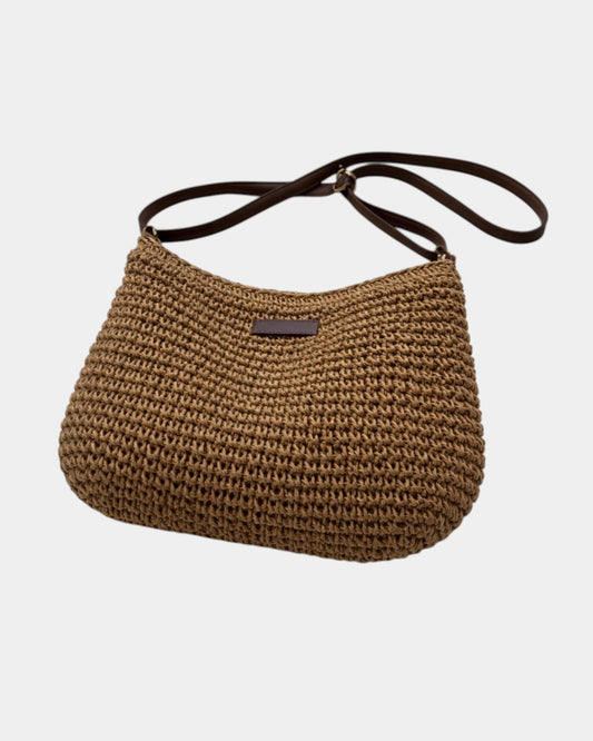 Fabiola | Straw-Effect Shoulder Bag
