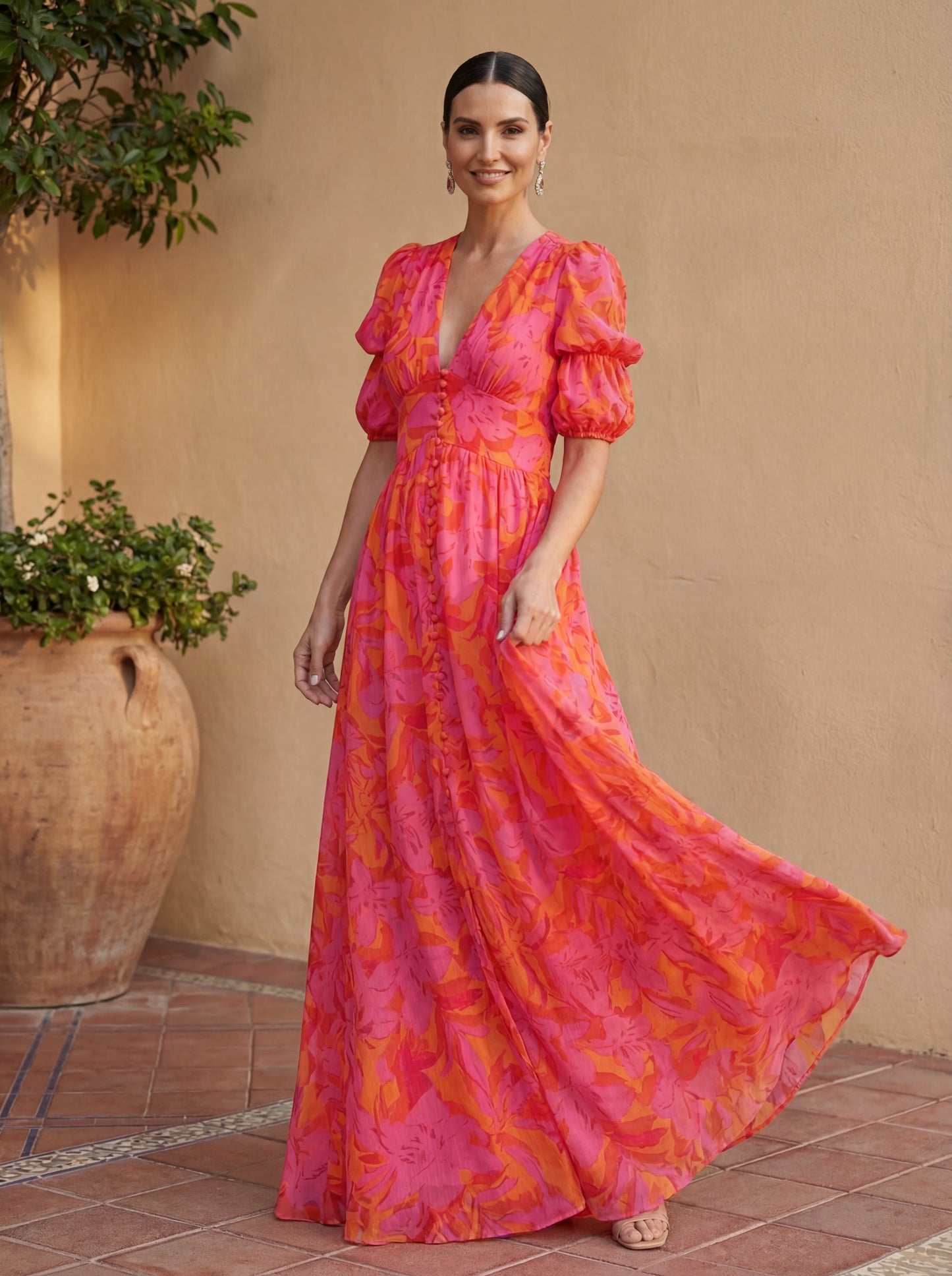 Olvera | Flowing V-Neck Maxi Dress