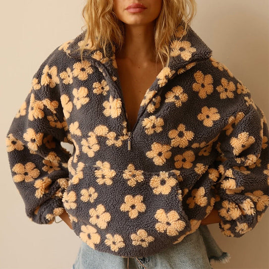 Floral Print Fleece Jumper