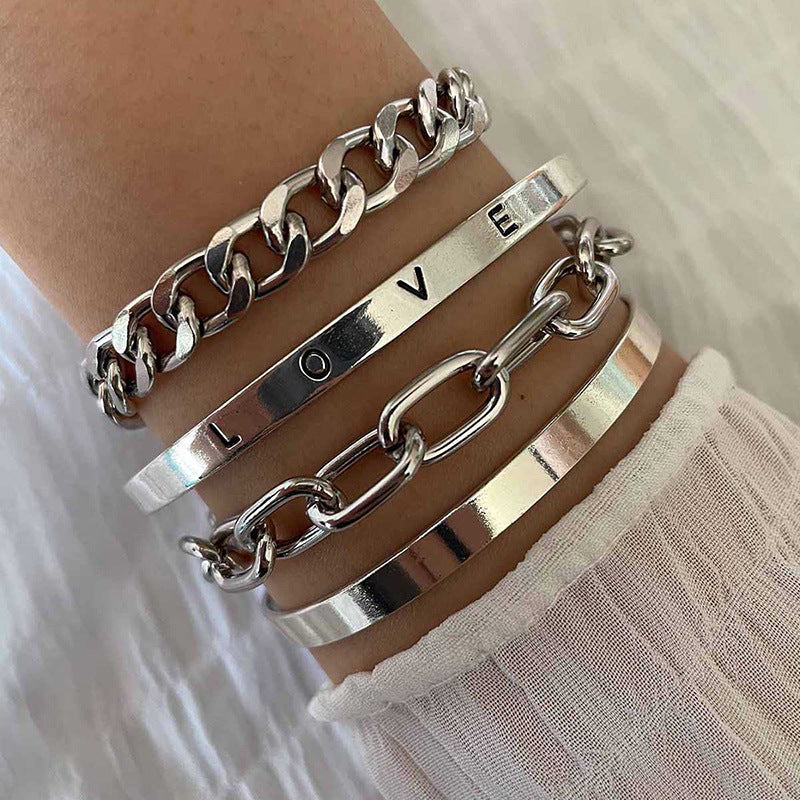 Élan Mercer White Gold Bracelet Set