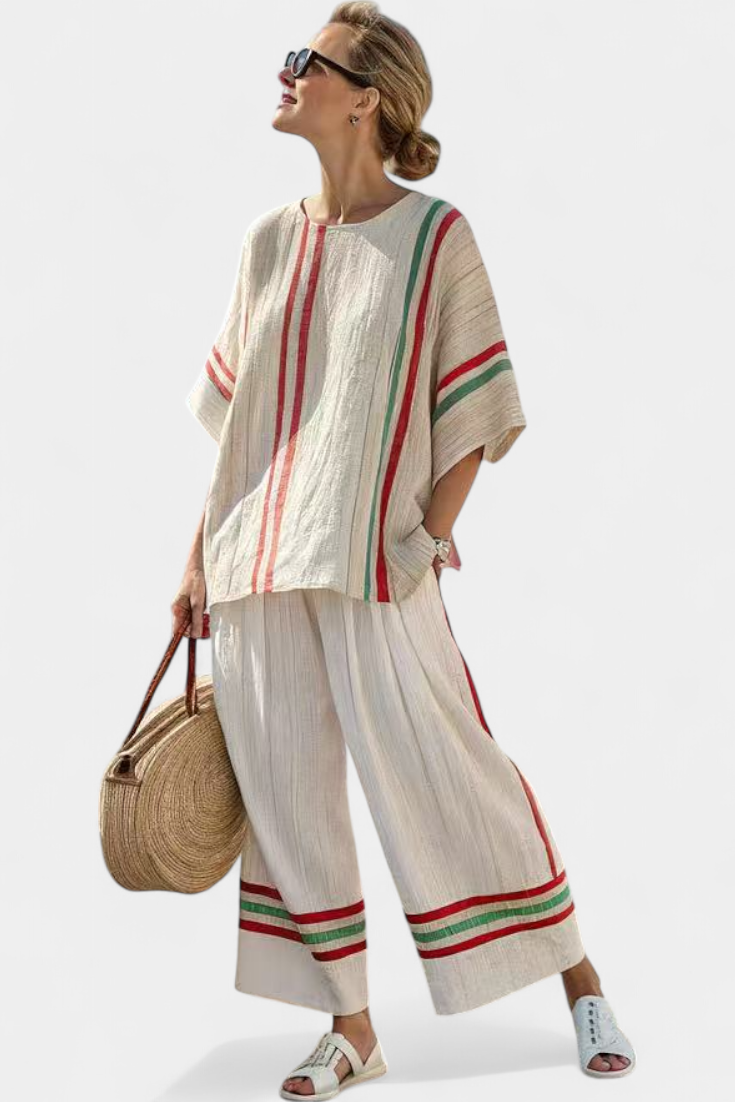 Noemi | Printed Boho Blouse and Wide-Leg Trousers Set