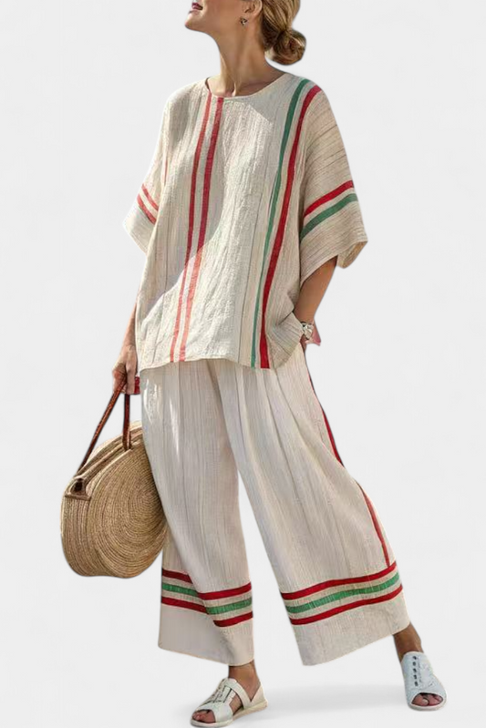 Noemi | Printed Boho Blouse and Wide-Leg Trousers Set