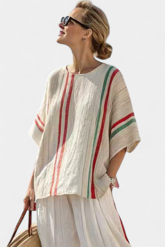 Noemi | Printed Boho Blouse and Wide-Leg Trousers Set