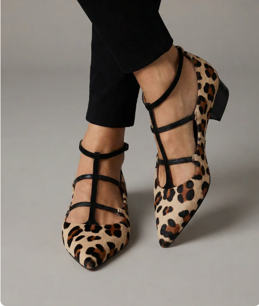 Bridget | Leopard print strappy heels