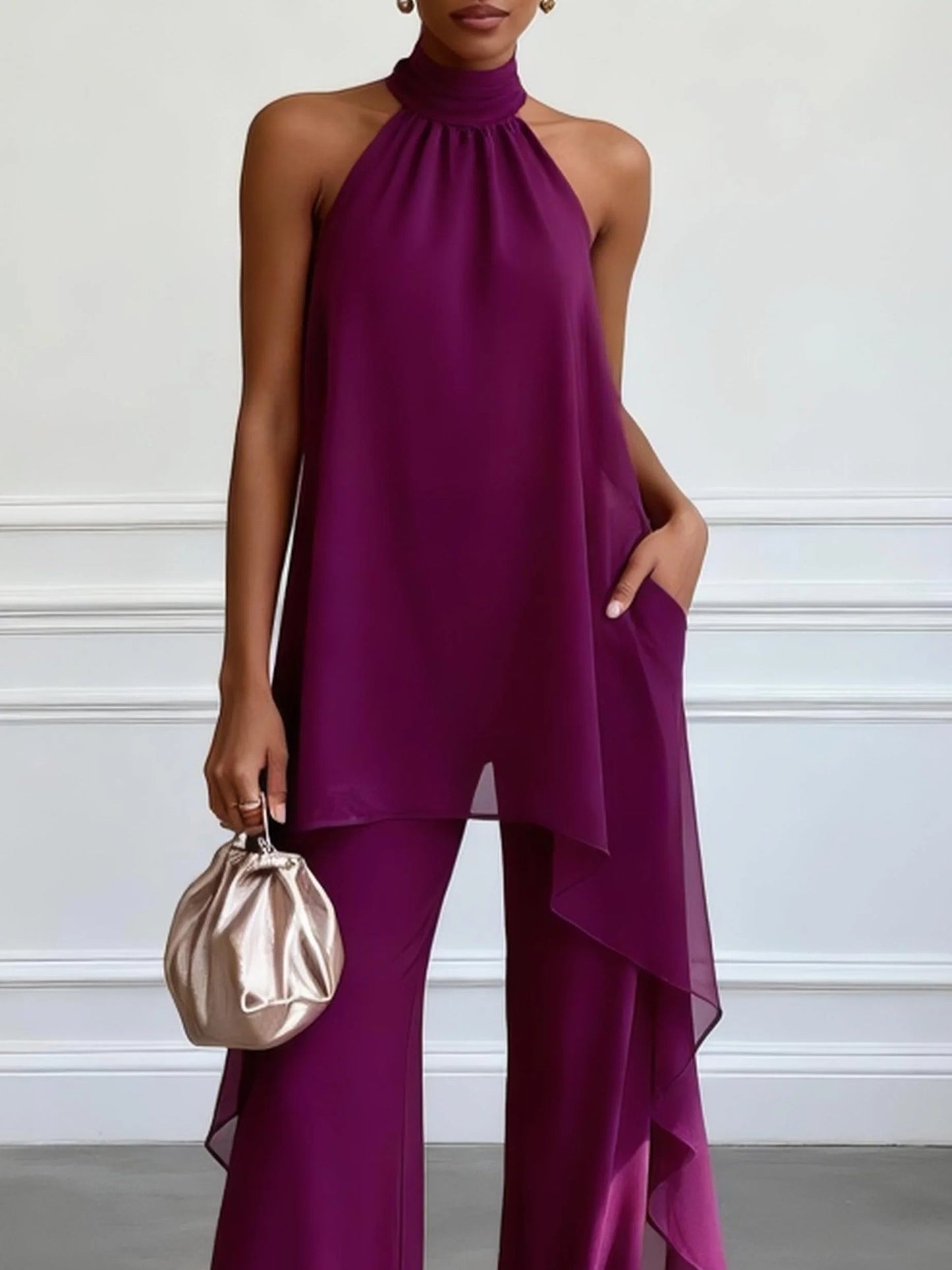 Elegant Two-Piece Violet Set