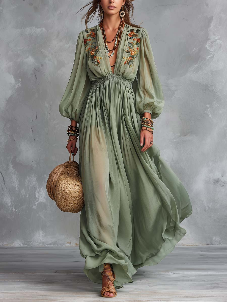 Violette | Green Maxi Dress