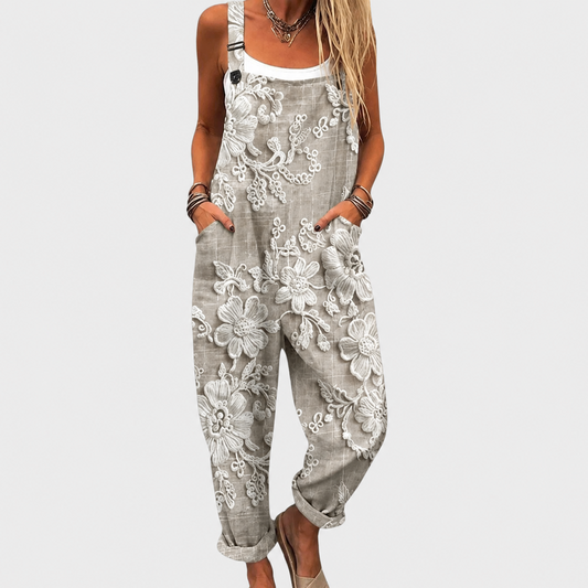 Grey | Comfortable Printed Jumpsuit — Style 33