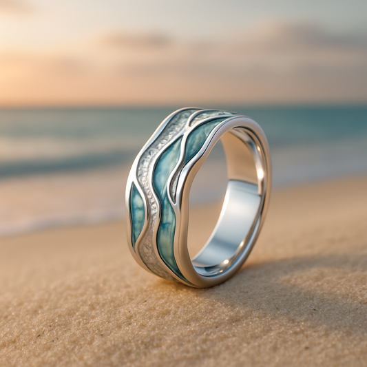 Silver Turquoise Wave Ring