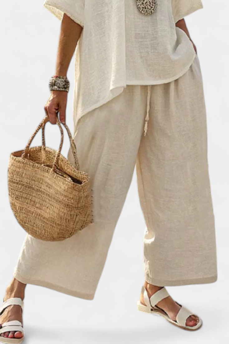 Beatrice | Essential Comfy Shirt and Wide-Leg Trousers Set