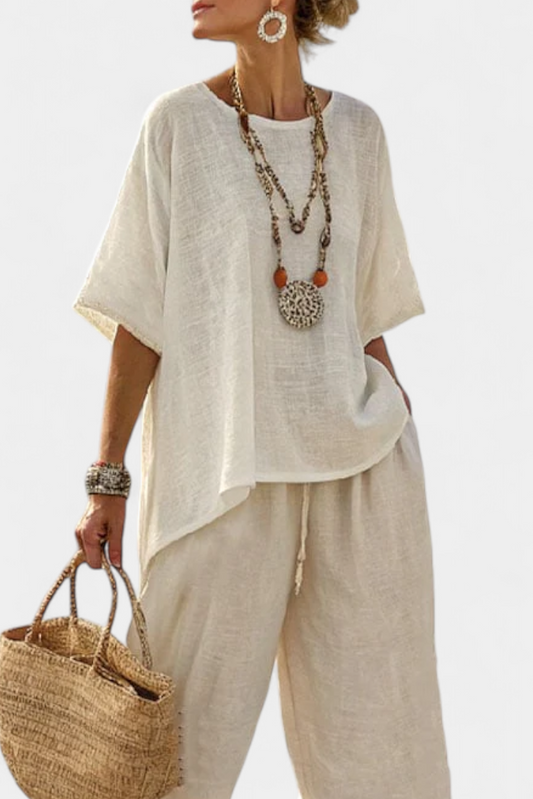 Beatrice | Essential Comfy Shirt and Wide-Leg Trousers Set