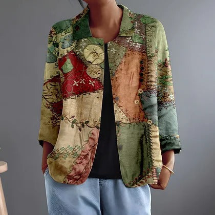 Katalin | Patchwork Folk Print Blouse