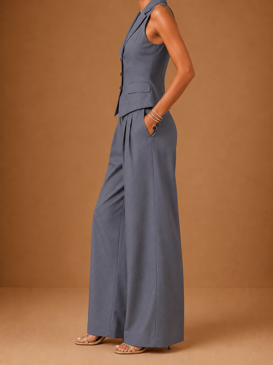 Ana | Women's Two-Piece Set with V-Neck and Buttons