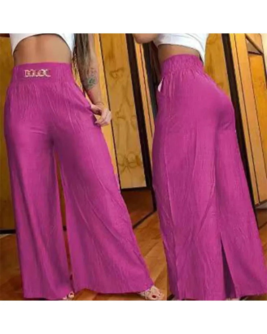 Siena Wide-Leg Trousers - Pink