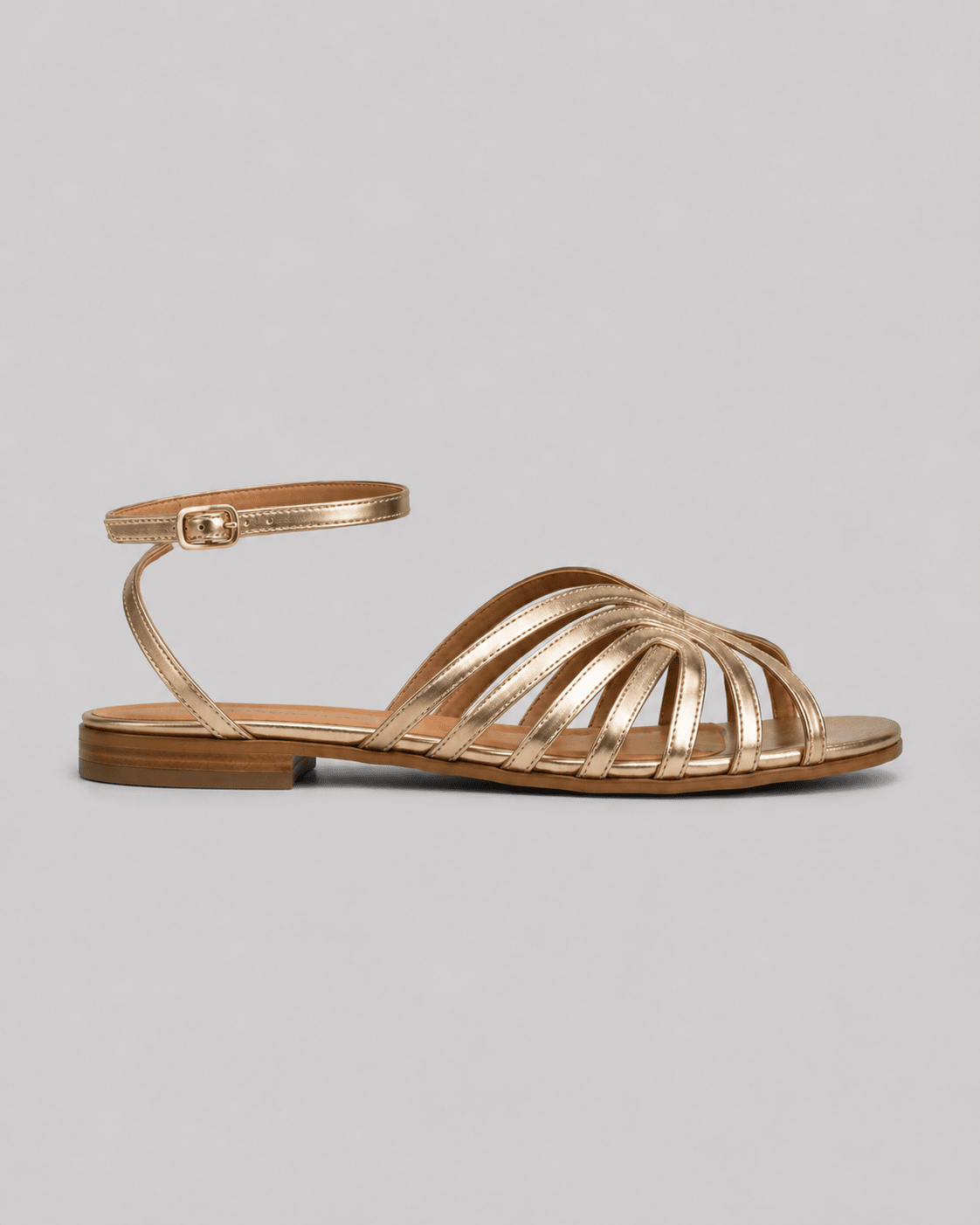 Victoria | Golden Sandals with Jewel Details