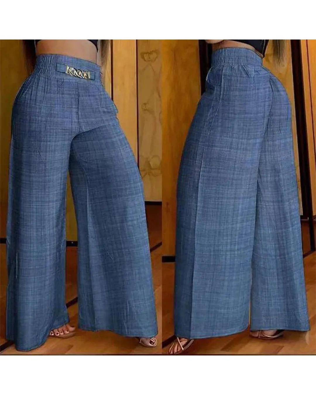 Siena Wide-Leg Trousers - Blue