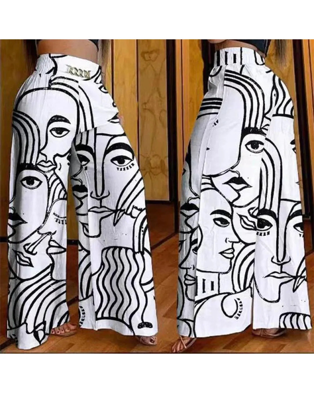 Siena Wide-Leg Trousers - Print
