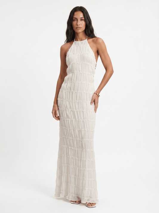 Angela Long Summer Dress - White
